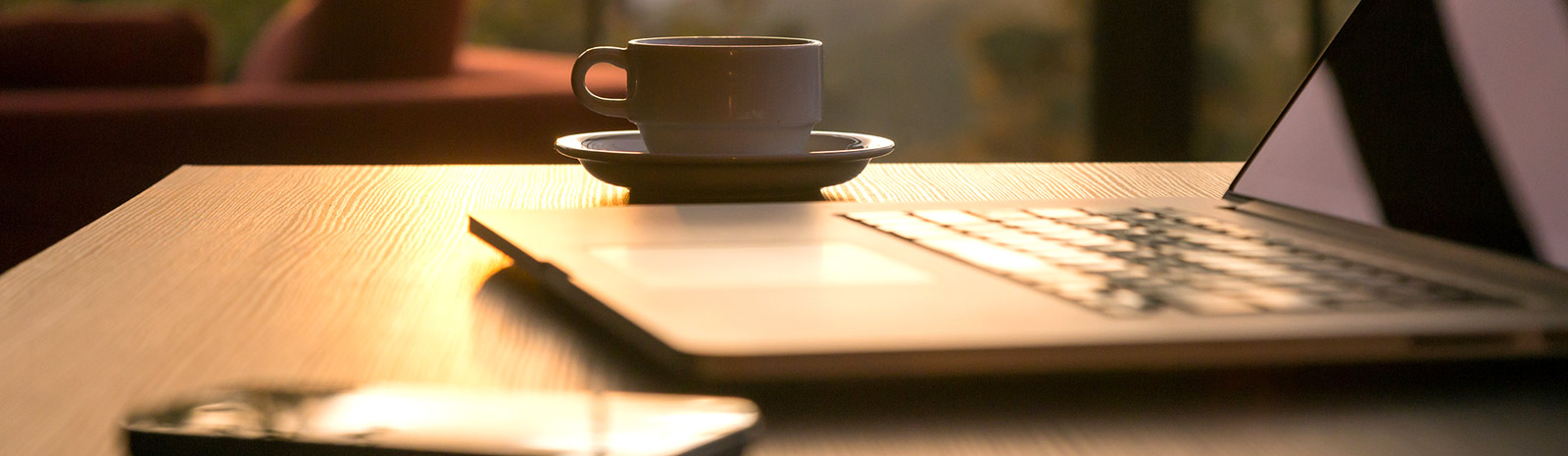 laptop on a coffee table