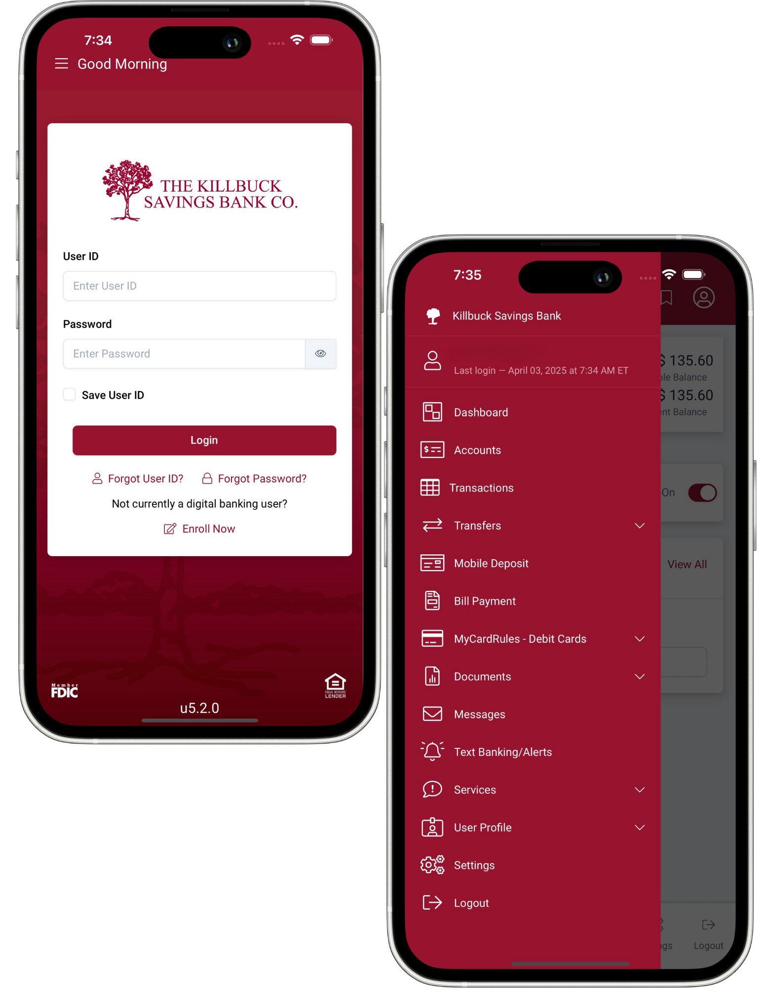 login screen of a mobile phone